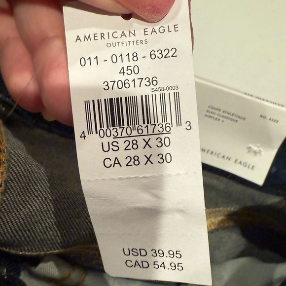 American Eagle Men's Athletic Fit Jeans AirFlex+ Classic Blue Size 28x30 New - Picture 3 of 6